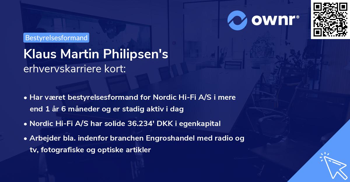 Klaus Martin Philipsen's erhvervskarriere kort