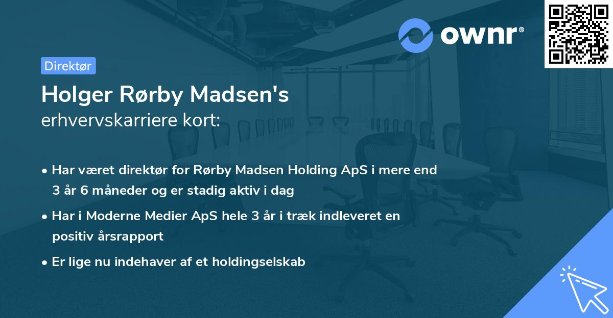 Holger Rørby Madsen's erhvervskarriere kort