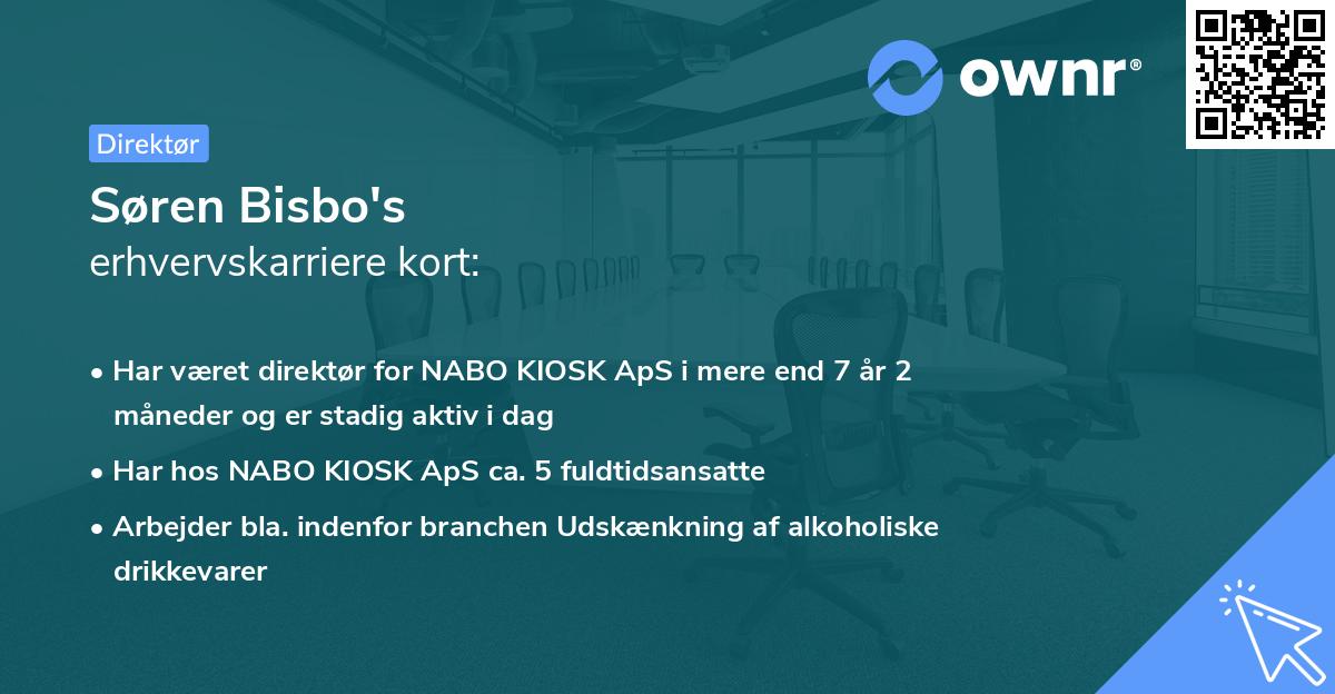 Søren Bisbo's erhvervskarriere kort