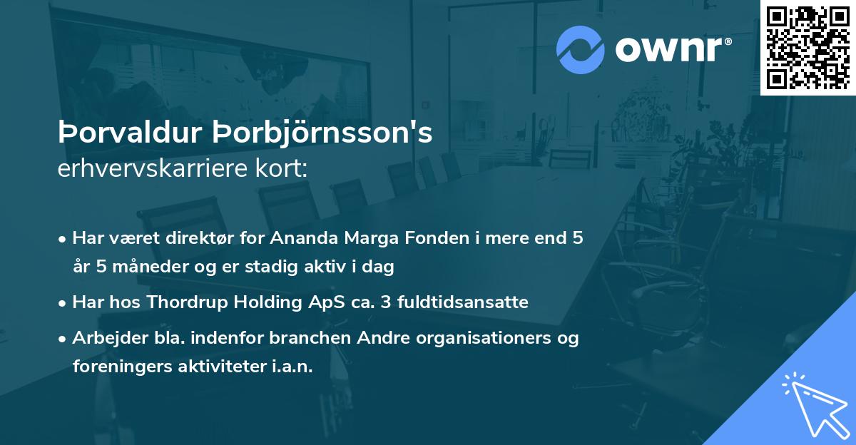 Þorvaldur Þorbjörnsson's erhvervskarriere kort