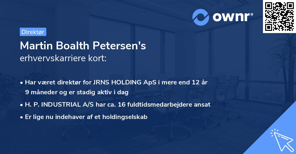 Martin Boalth Petersen's erhvervskarriere kort