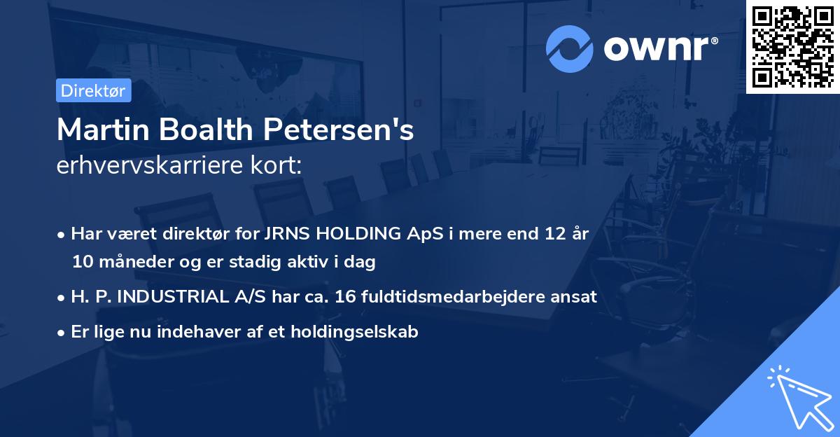 Martin Boalth Petersen's erhvervskarriere kort