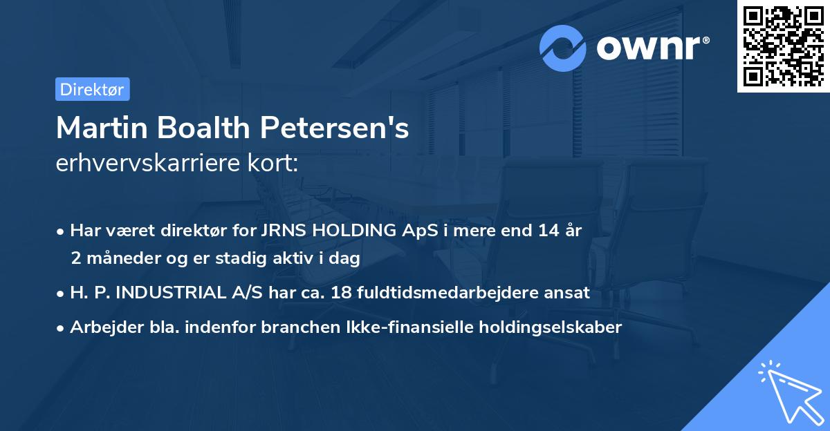 Martin Boalth Petersen's erhvervskarriere kort