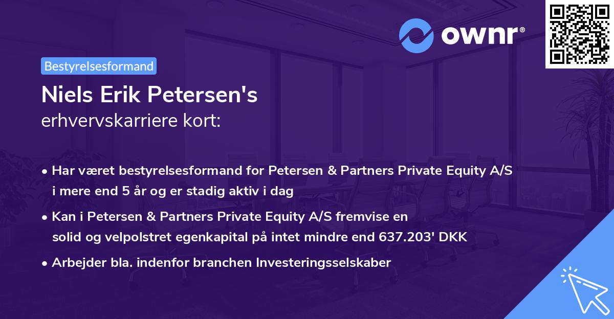 Niels Erik Petersen's erhvervskarriere kort