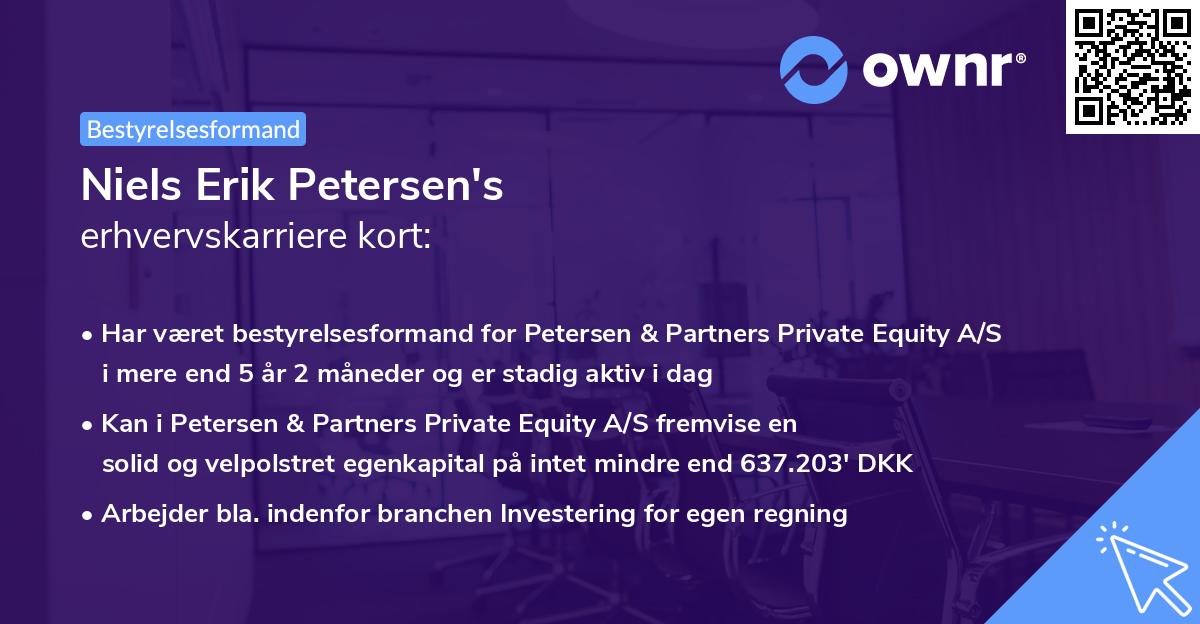 Niels Erik Petersen's erhvervskarriere kort