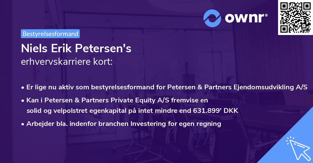 Niels Erik Petersen's erhvervskarriere kort