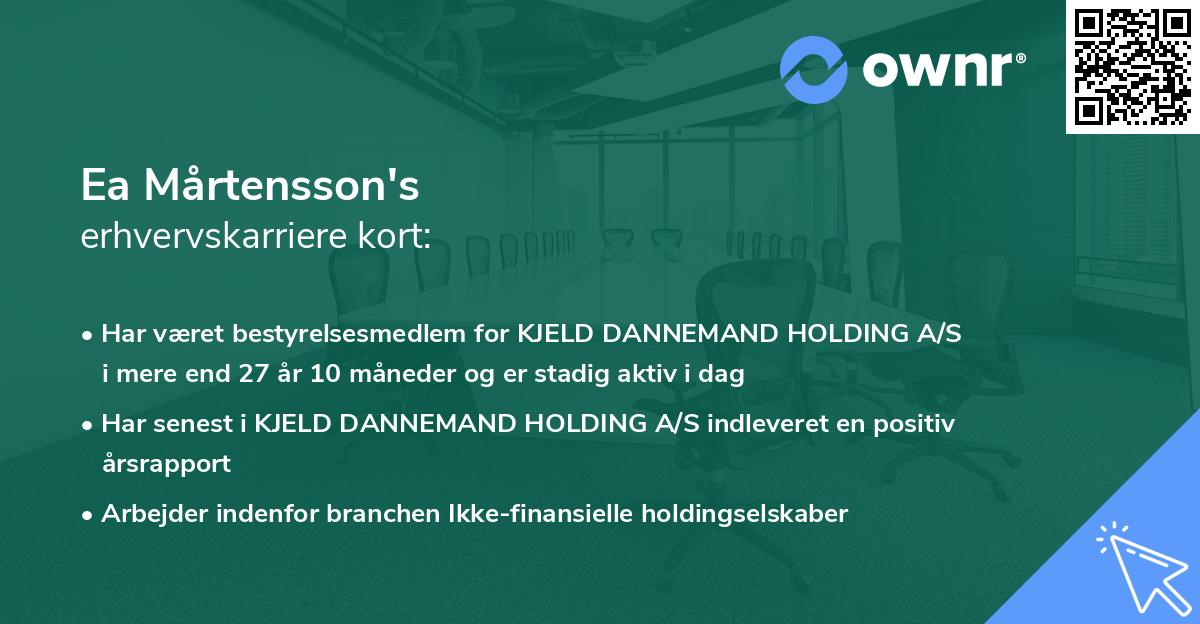 Ea Mårtensson's erhvervskarriere kort