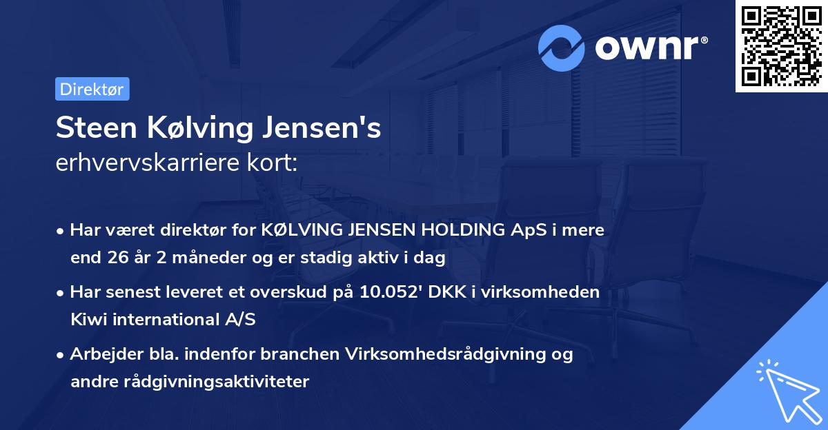 Steen Kølving Jensen's erhvervskarriere kort