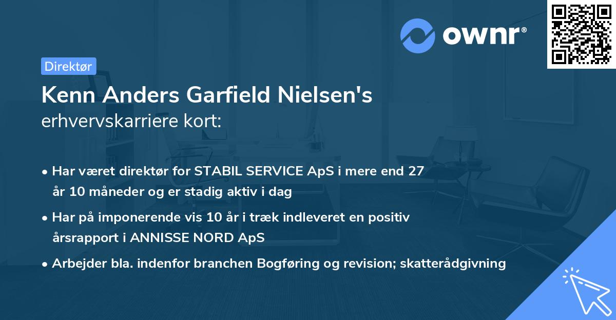 Kenn Anders Garfield Nielsen's erhvervskarriere kort