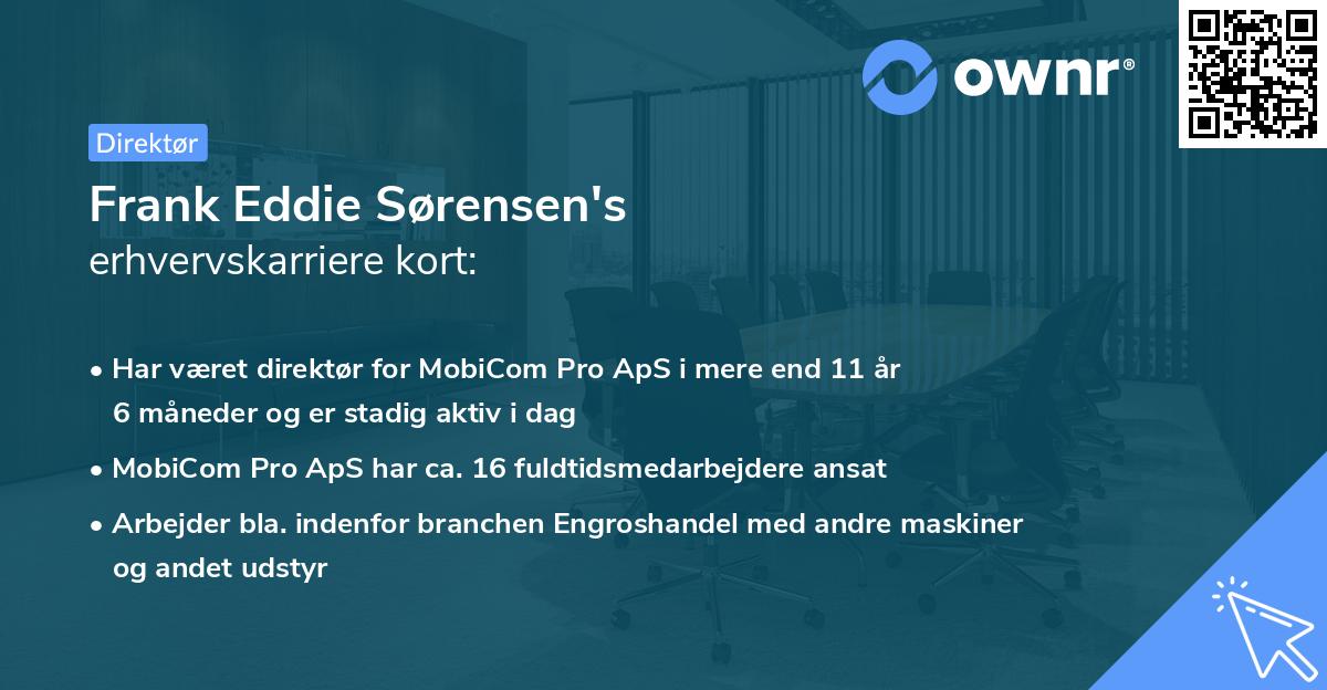 Frank Eddie Sørensen's erhvervskarriere kort
