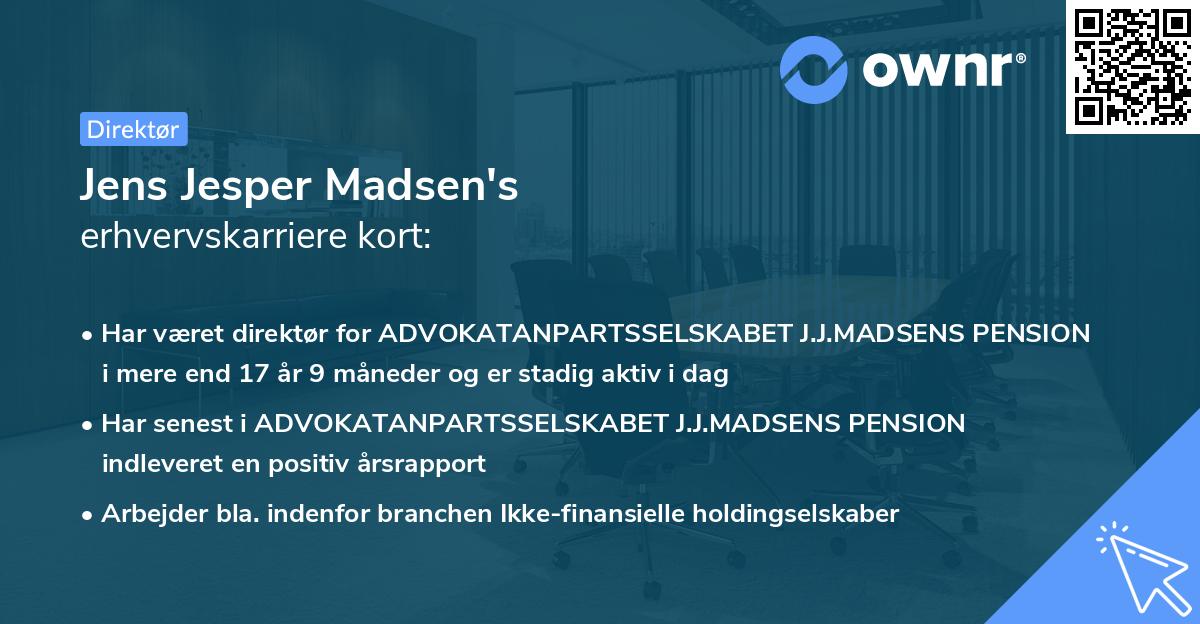 Jens Jesper Madsen's erhvervskarriere kort