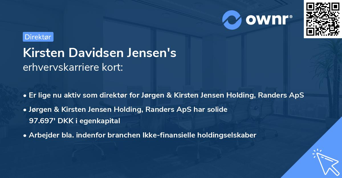 Kirsten Davidsen Jensen's erhvervskarriere kort