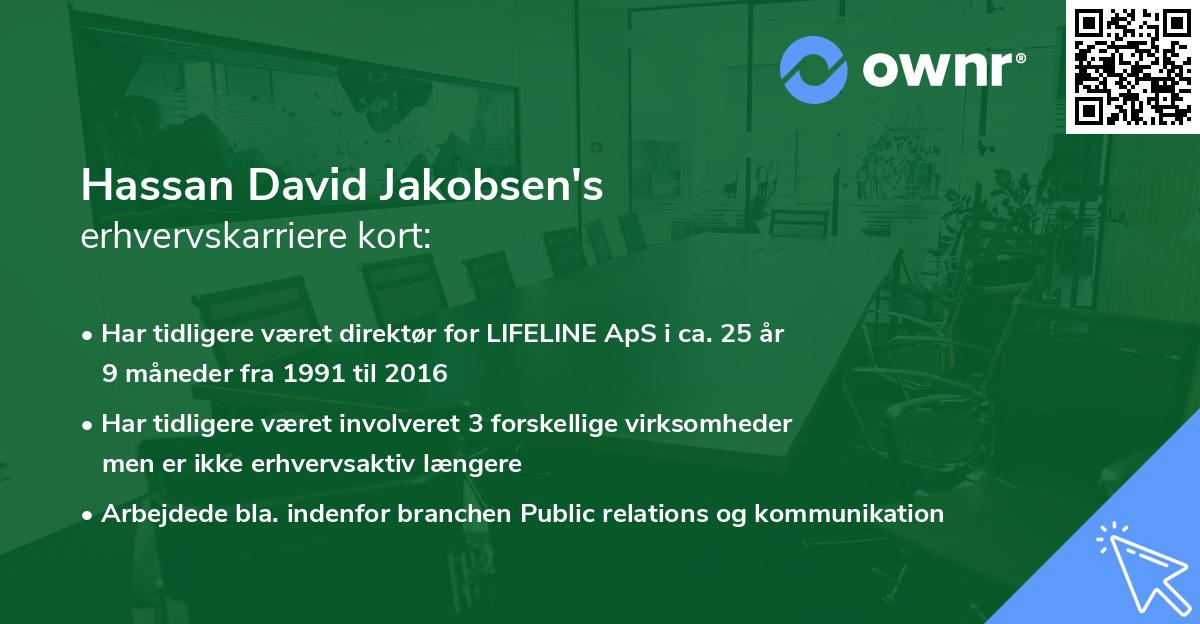 Hassan David Jakobsen's erhvervskarriere kort