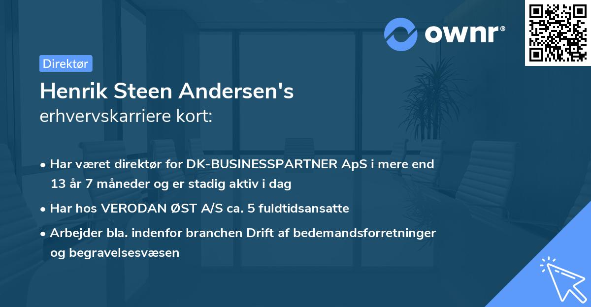 Henrik Steen Andersen's erhvervskarriere kort