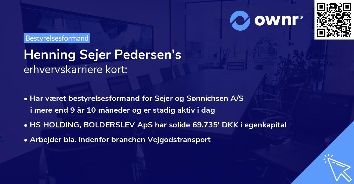 Henning Sejer Pedersen's erhvervskarriere kort