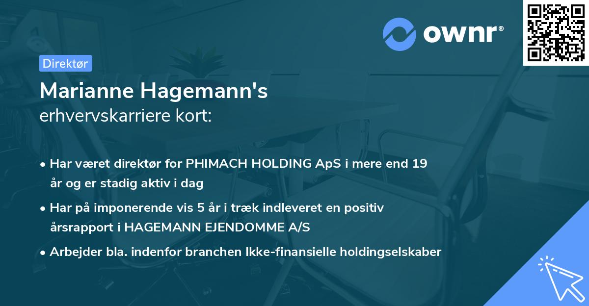 Marianne Hagemann's erhvervskarriere kort