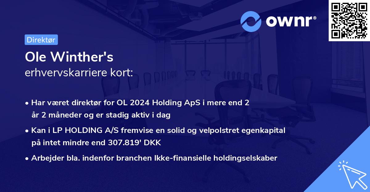 Ole Winther's erhvervskarriere kort