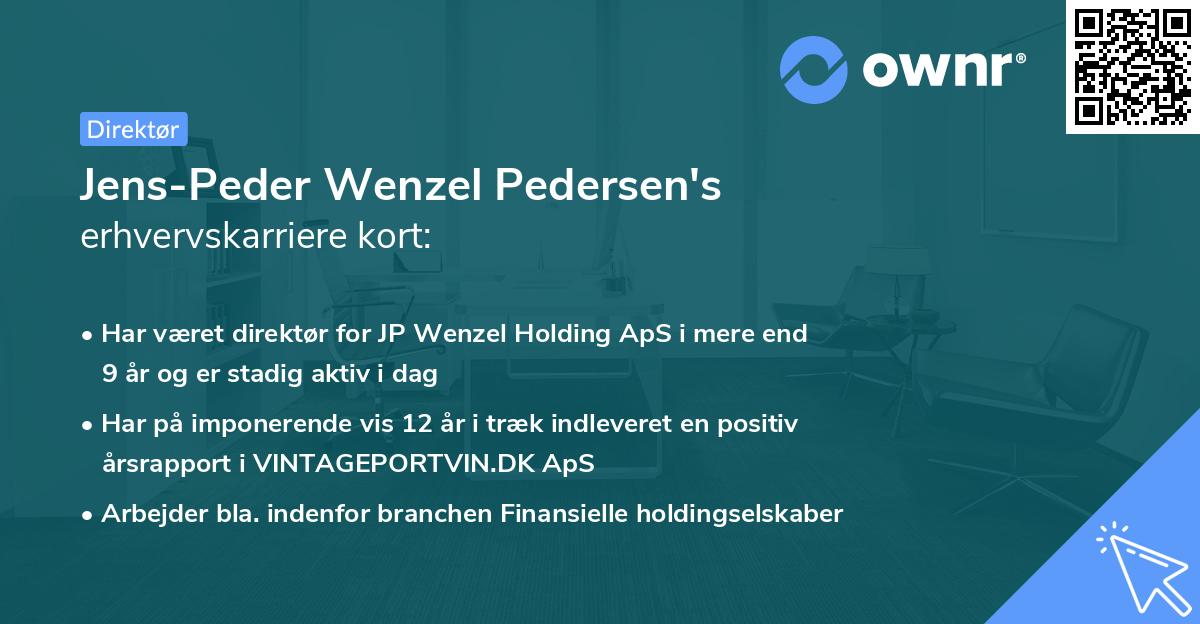 Jens-Peder Wenzel Pedersen's erhvervskarriere kort