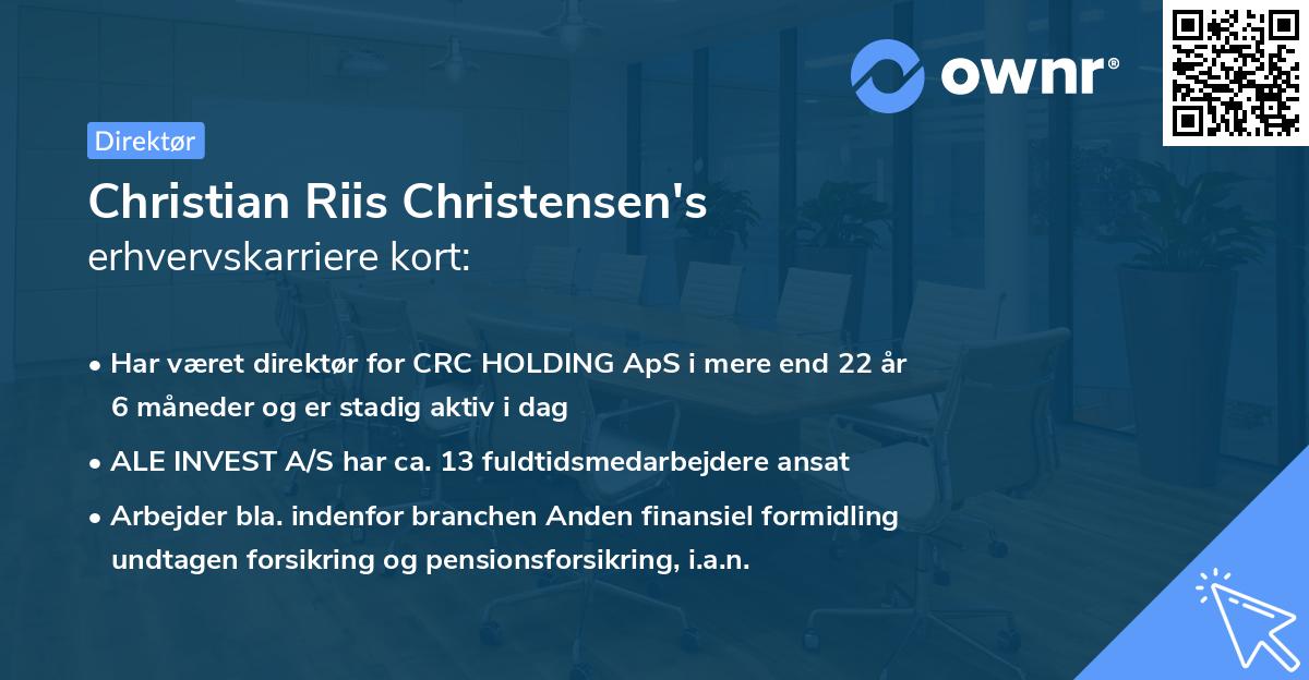 Christian Riis Christensen's erhvervskarriere kort