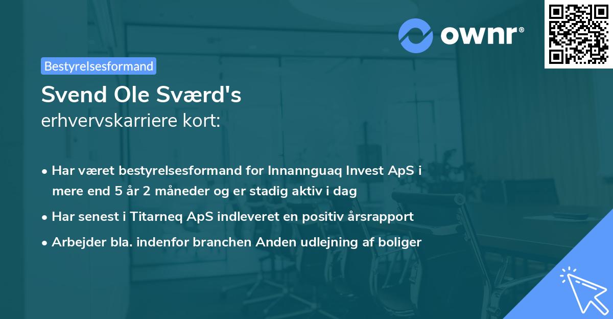 Svend Ole Sværd's erhvervskarriere kort
