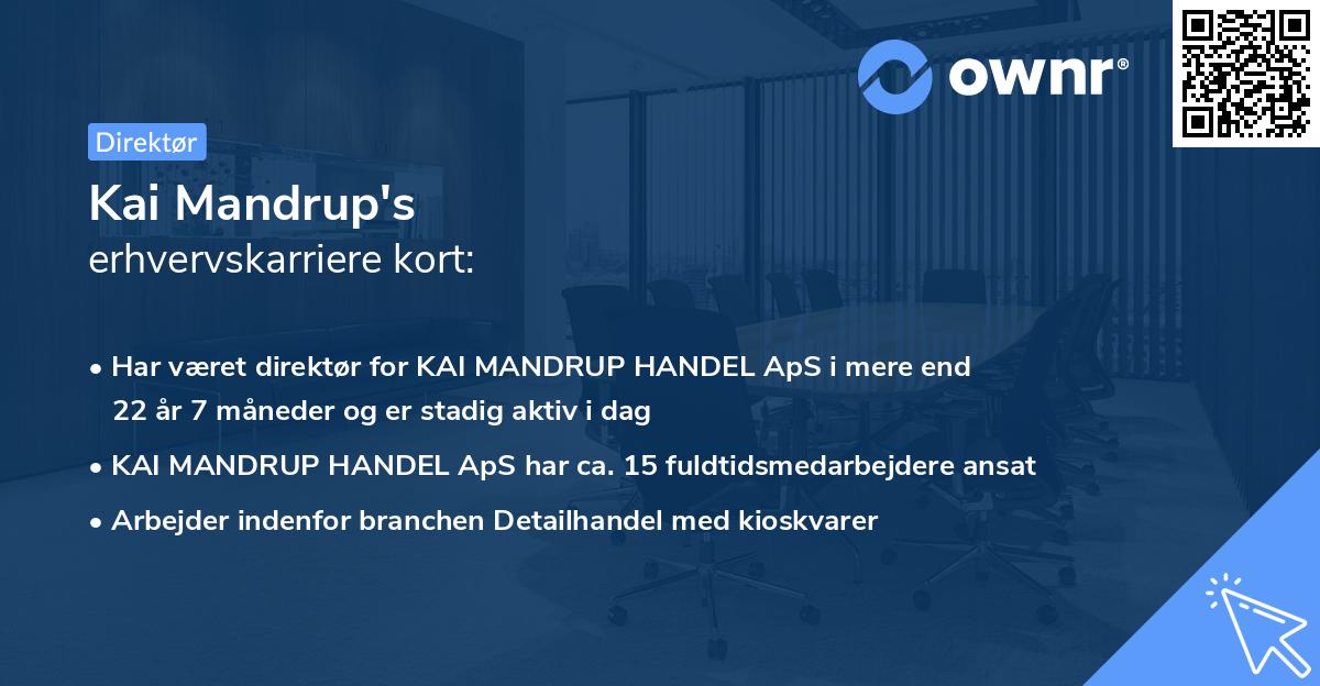 Kai Mandrup's erhvervskarriere kort