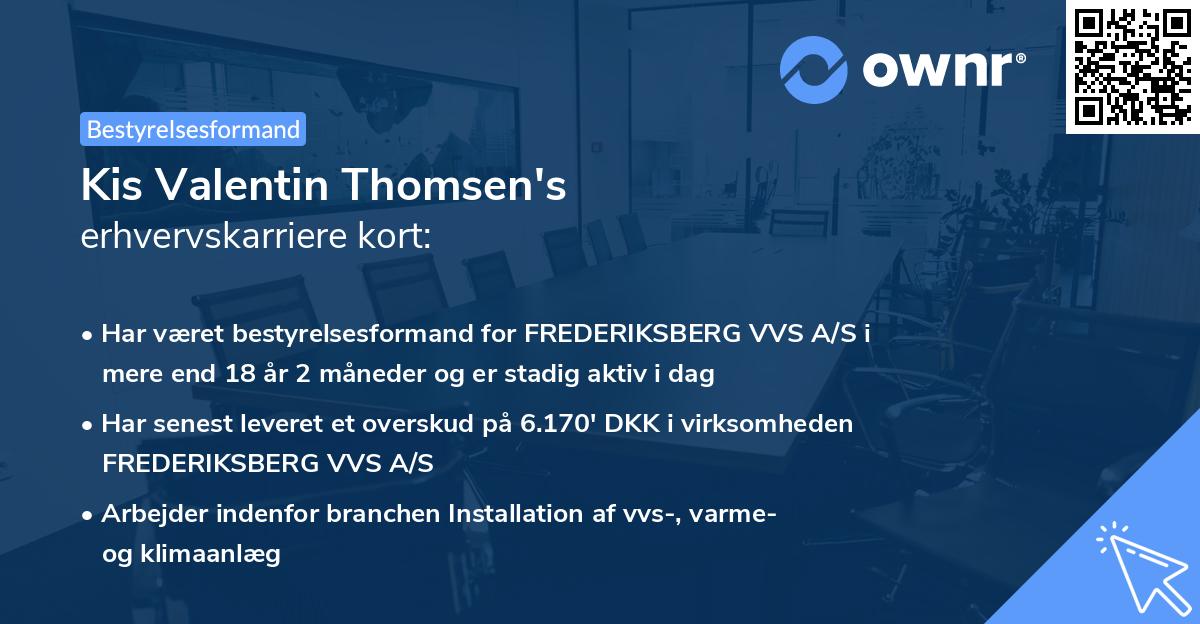 Kis Valentin Thomsen's erhvervskarriere kort