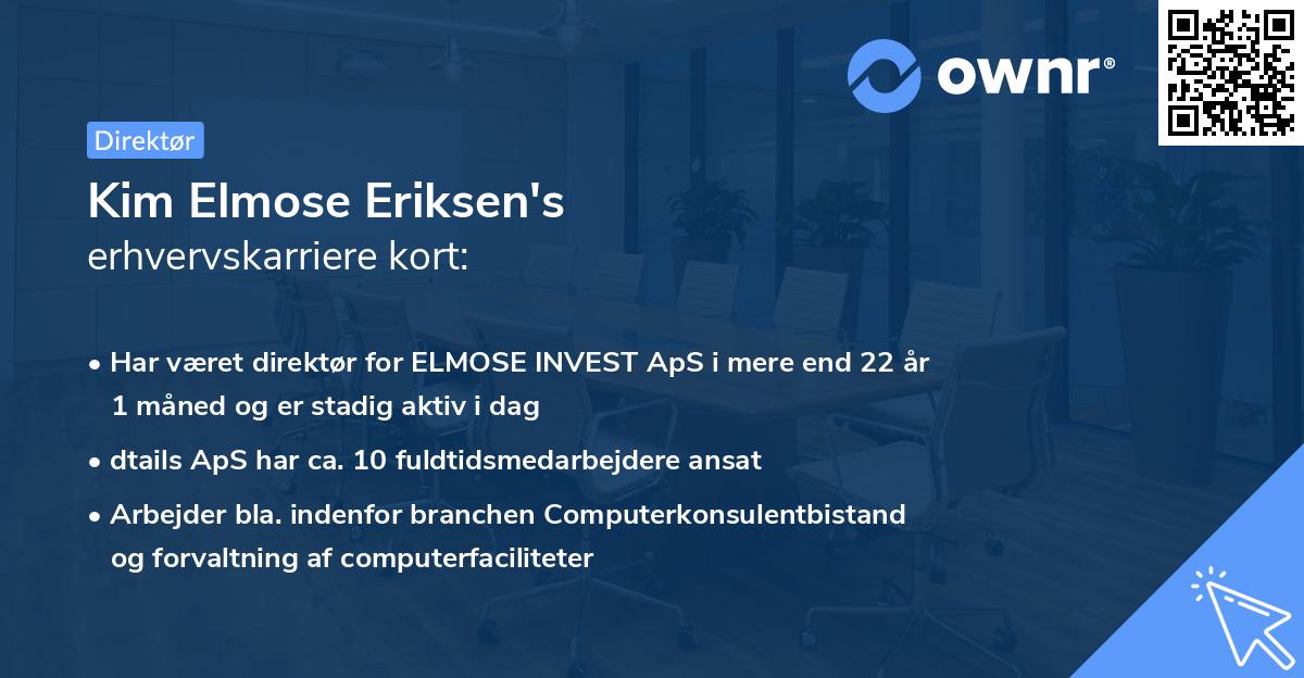 Kim Elmose Eriksen's erhvervskarriere kort