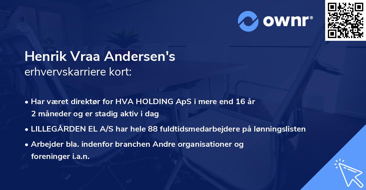 Henrik Vraa Andersen's erhvervskarriere kort