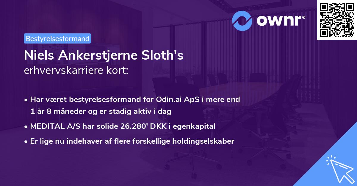 Niels Ankerstjerne Sloth's erhvervskarriere kort