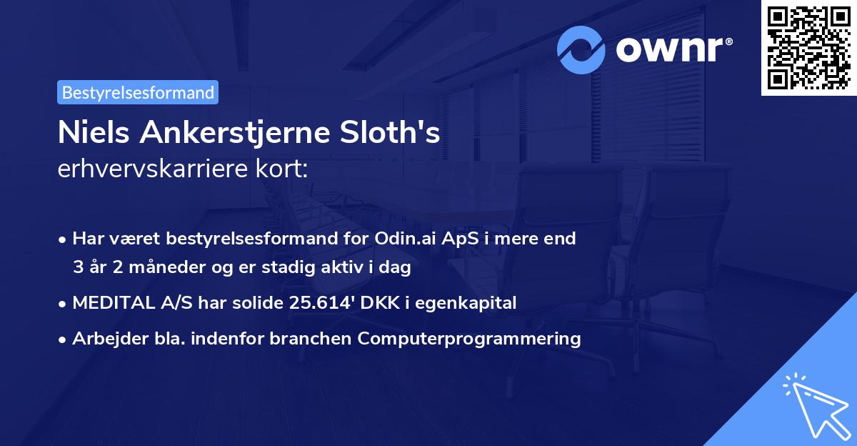 Niels Ankerstjerne Sloth's erhvervskarriere kort