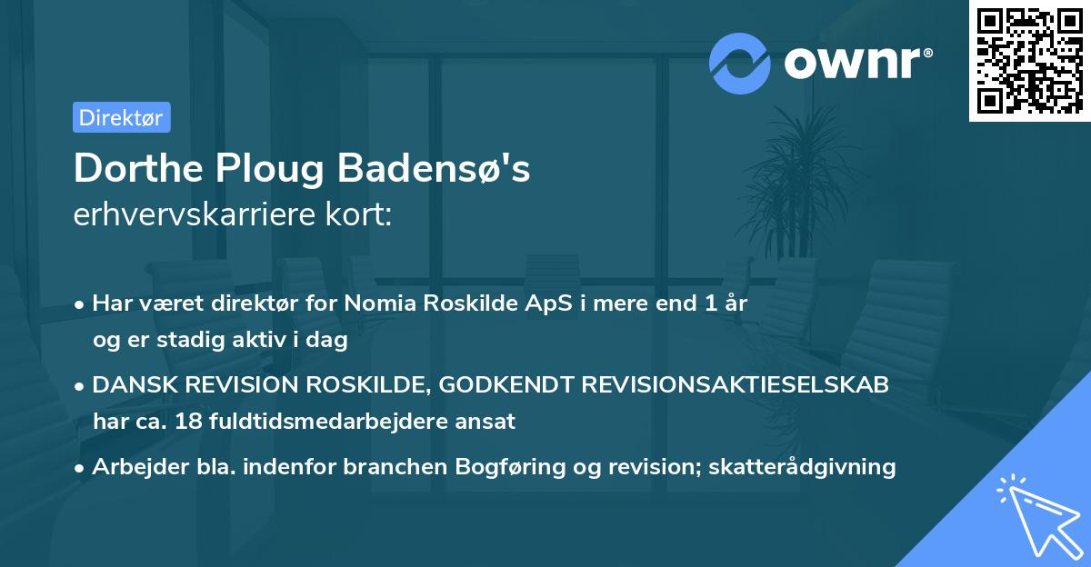 Dorthe Ploug Badensø's erhvervskarriere kort