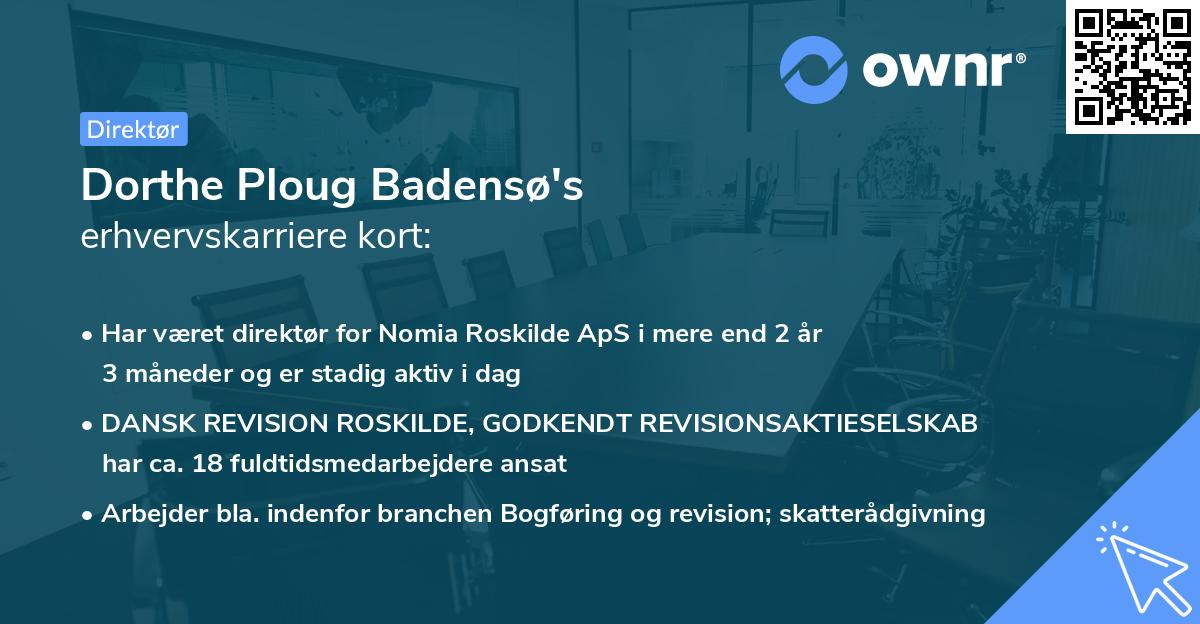 Dorthe Ploug Badensø's erhvervskarriere kort