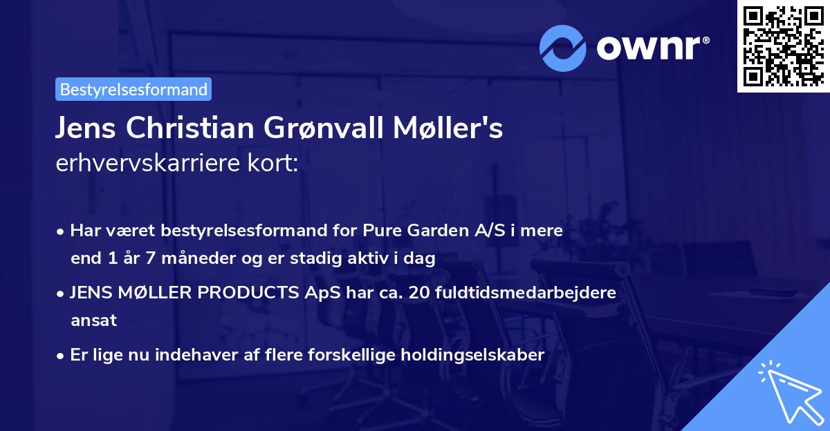 Jens Christian Grønvall Møller's erhvervskarriere kort