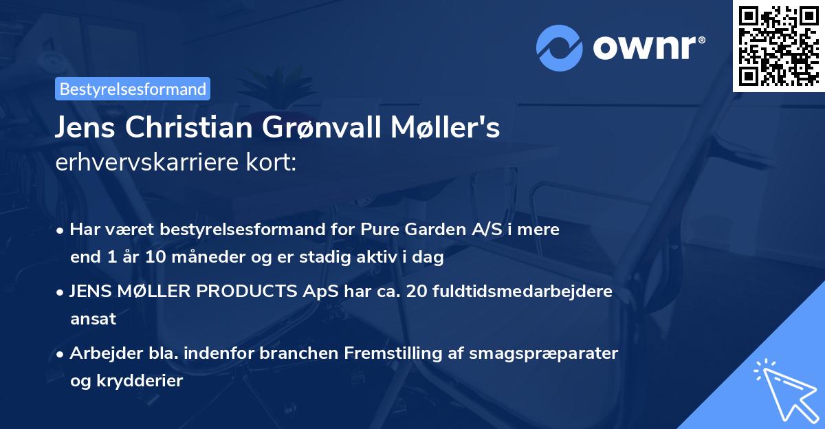 Jens Christian Grønvall Møller's erhvervskarriere kort