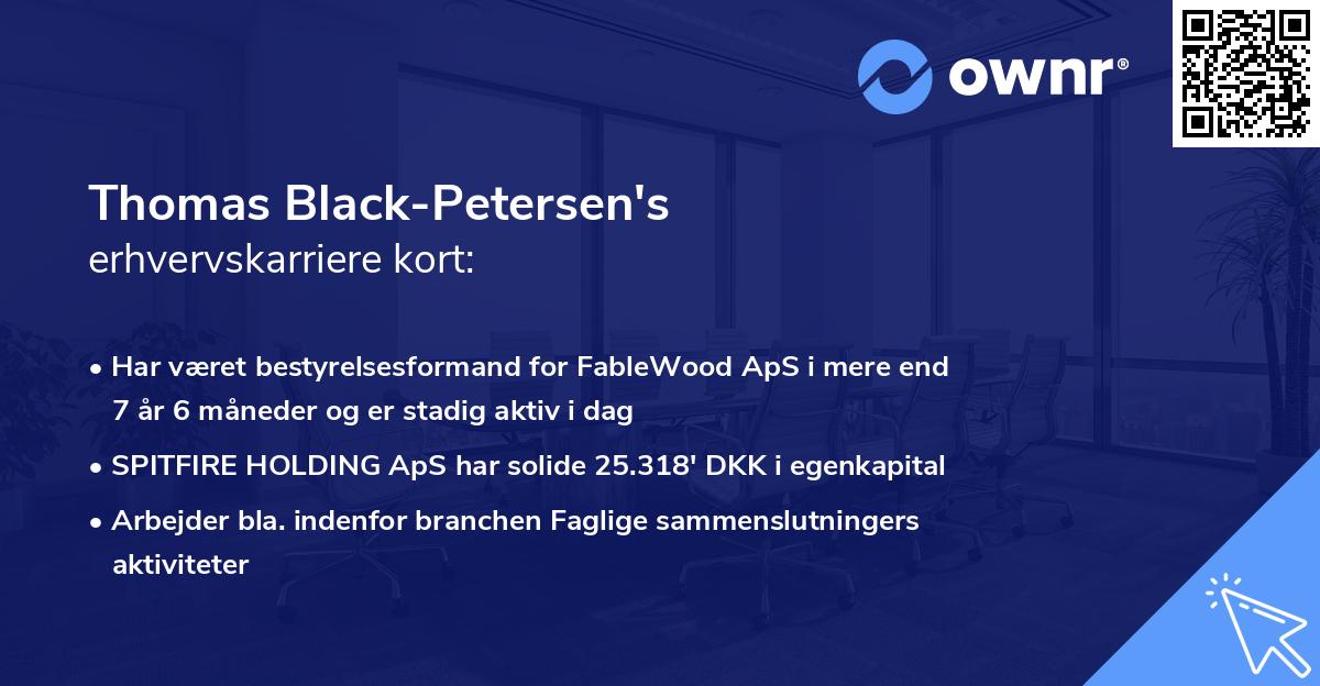 Thomas Black-Petersen's erhvervskarriere kort
