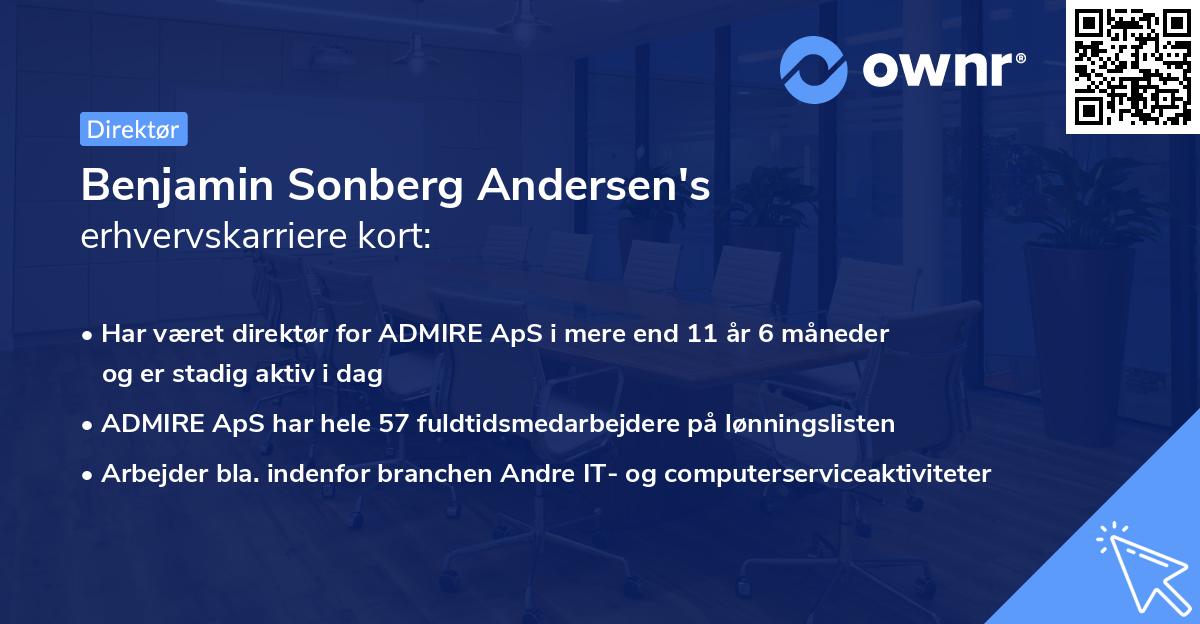 Benjamin Sonberg Andersen's erhvervskarriere kort