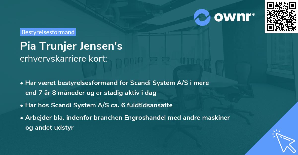 Pia Trunjer Jensen's erhvervskarriere kort