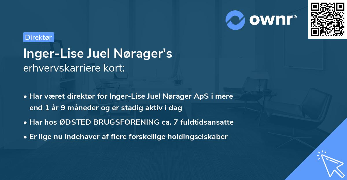 Inger-Lise Juel Nørager's erhvervskarriere kort