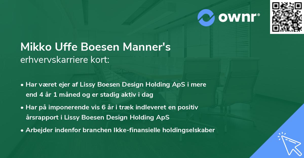 Mikko Uffe Boesen Manner's erhvervskarriere kort