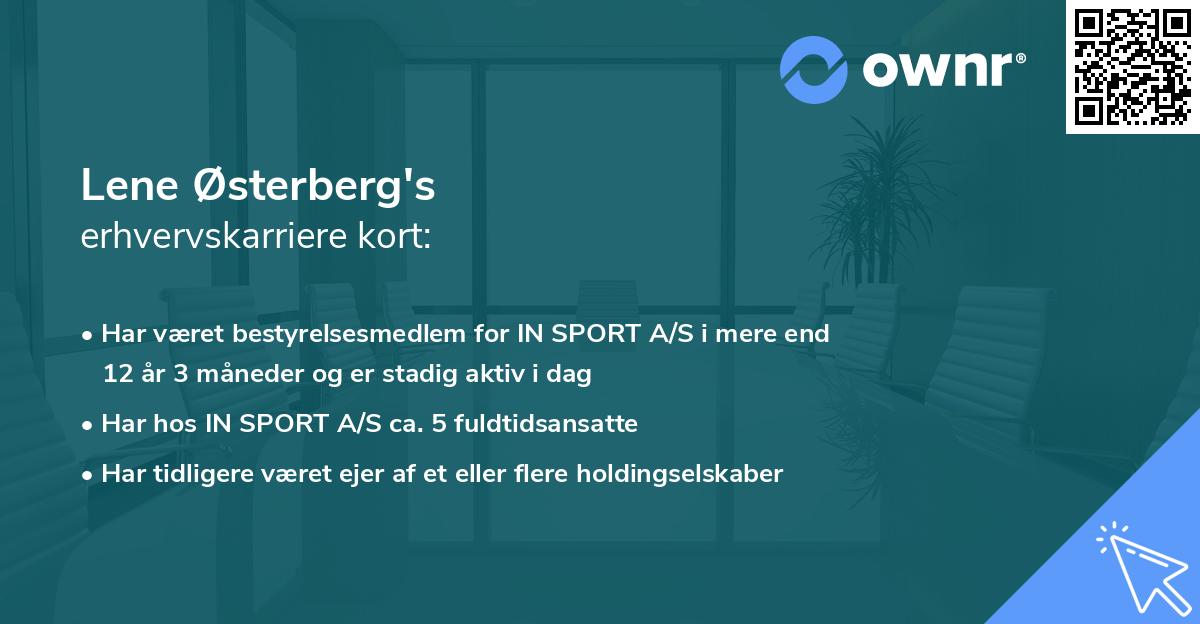 Lene Østerberg's erhvervskarriere kort