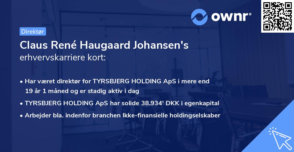 Claus René Haugaard Johansen's erhvervskarriere kort