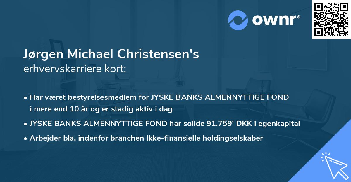 Jørgen Michael Christensen's erhvervskarriere kort