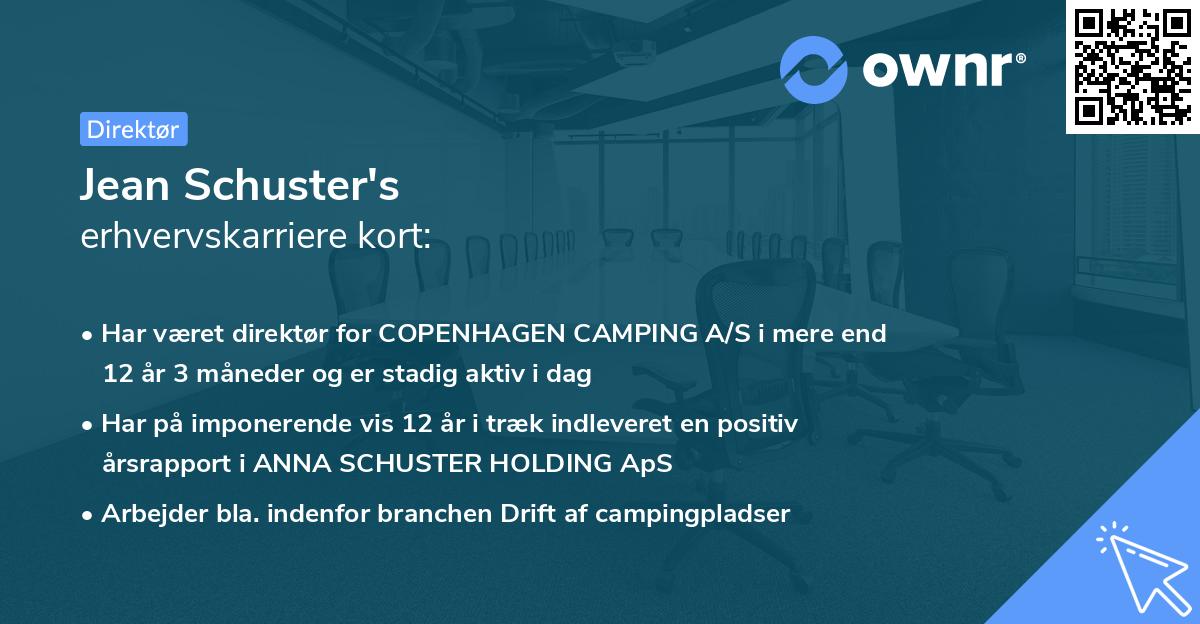 Jean Schuster's erhvervskarriere kort