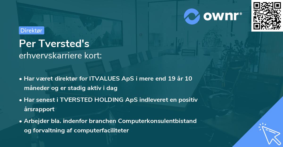 Per Tversted's erhvervskarriere kort