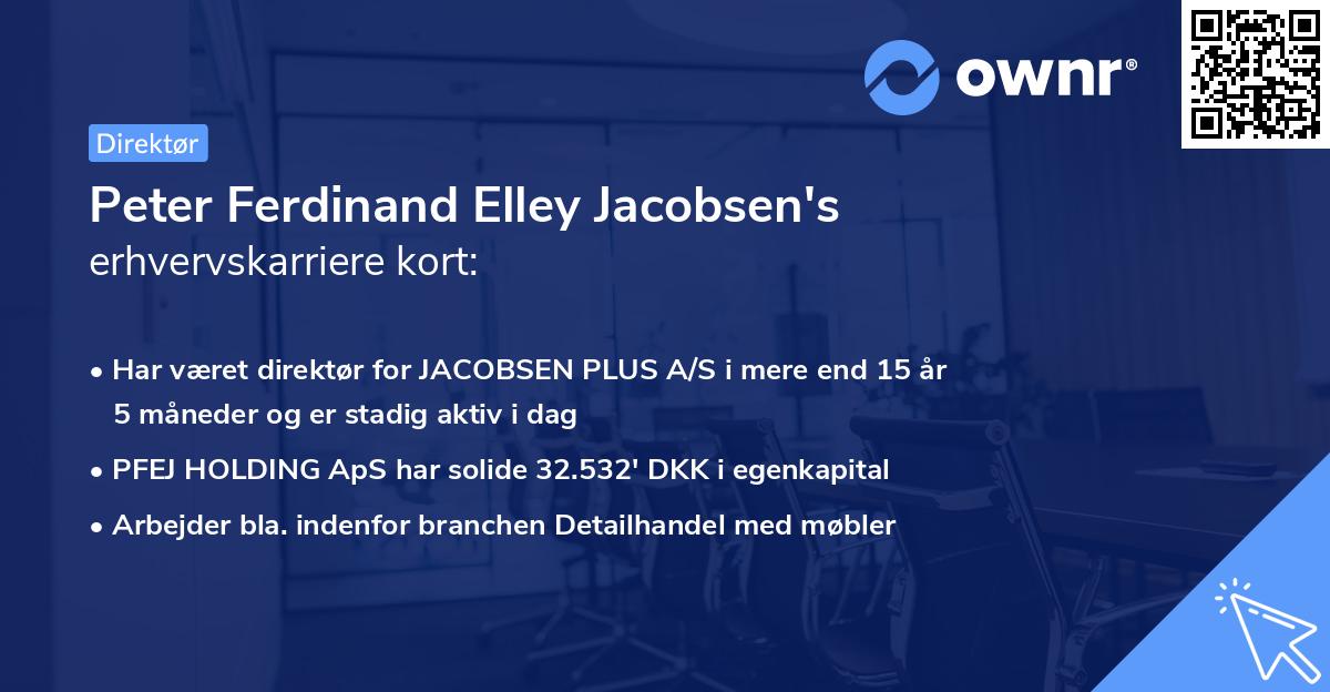 Peter Ferdinand Elley Jacobsen's erhvervskarriere kort