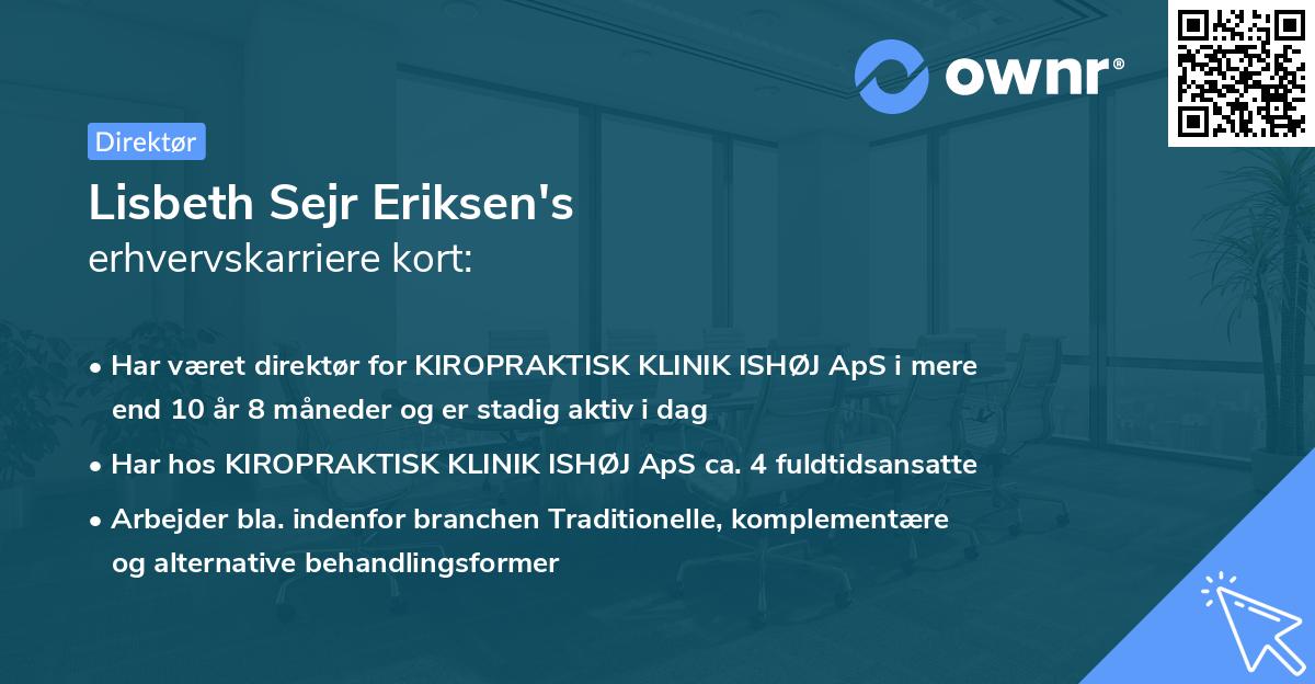 Lisbeth Sejr Eriksen's erhvervskarriere kort
