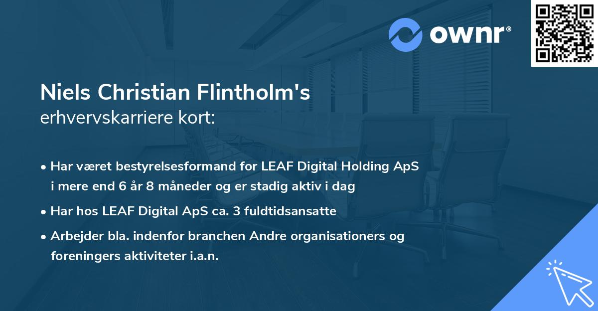 Niels Christian Flintholm's erhvervskarriere kort