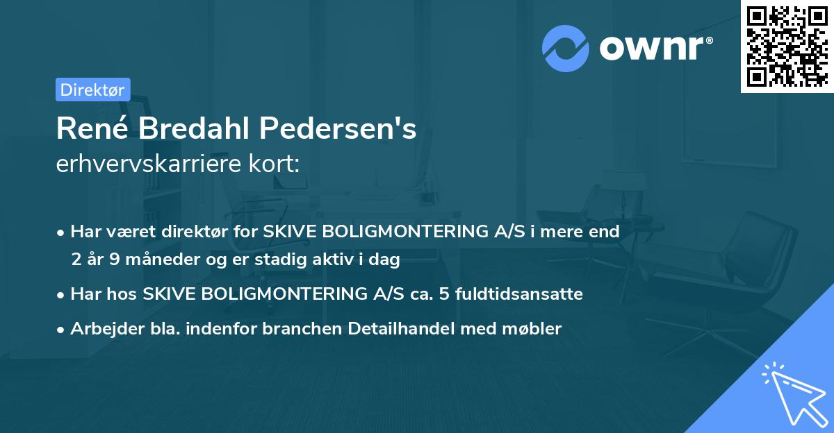 René Bredahl Pedersen's erhvervskarriere kort