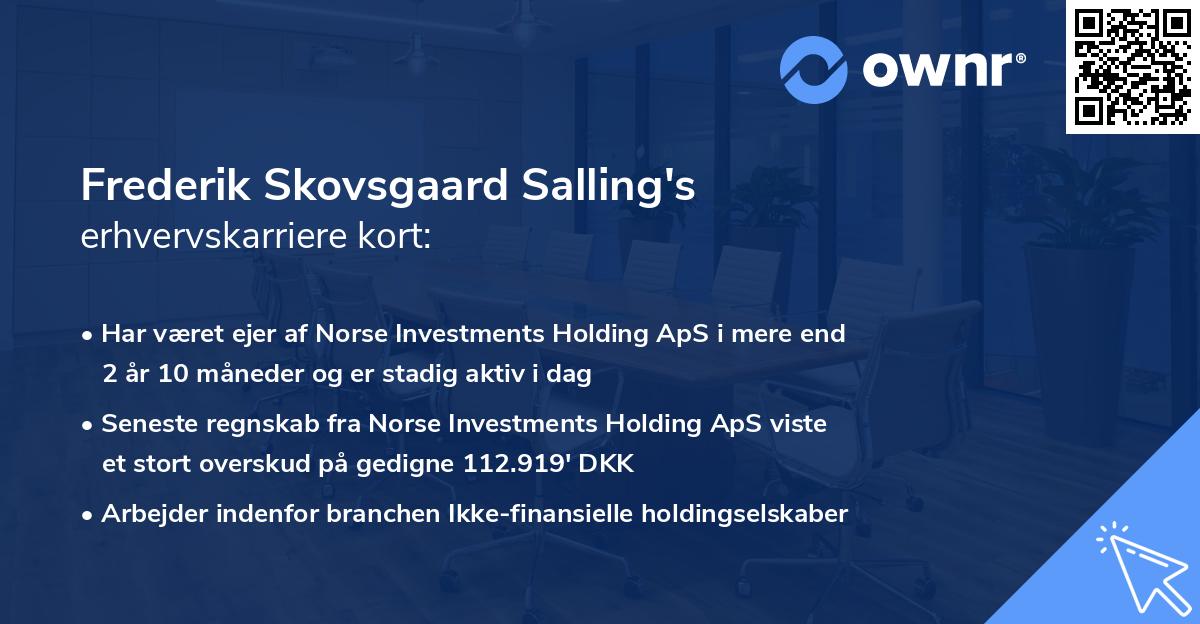 Frederik Skovsgaard Salling's erhvervskarriere kort