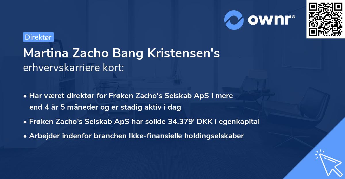 Martina Zacho Bang Kristensen's erhvervskarriere kort